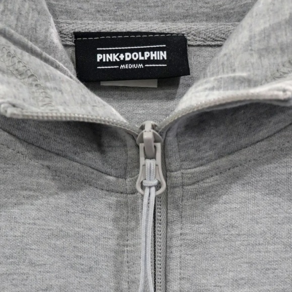 Pink Dolphin Men's Wave Zip Up Activewear Hoodie Jacket - Picture 2 of 16